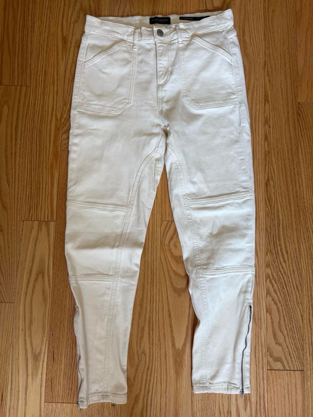 Banana Republic White Skinny Moto Jeans
